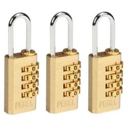 PEREL Jeu De 3 Cadenas A Combinaison 20 Mm