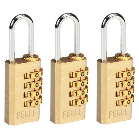 PEREL Jeu De 3 Cadenas A Combinaison 20 Mm 1 PEREL Jeu De 3 Cadenas A Combinaison 20 Mm