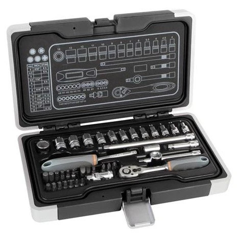 PEREL Ensemble Clé À Douille Et Embouts 1/4'' - 40 Pcs 1 PEREL Ensemble Clé À Douille Et Embouts 1/4'' - 40 Pcs