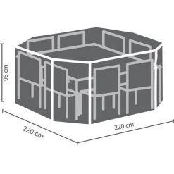 PEREL Housse D'extérieur Pour Ensemble De Jardin Octogonal