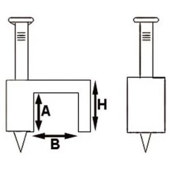PEREL Clip De Fixation Plat, Blanc, 8 Mm (100 Pcs/Boîte)