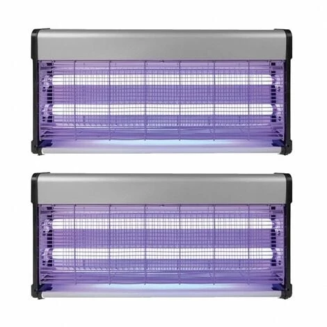 Pack PEREL 2x Destructeurs D'insectes Electrique 40W Anti-Moustique 230V 150m2 - Gris 1 Pack PEREL 2x Destructeurs D'insectes Electrique 40W Anti-Moustique 230V 150m2 - Gris