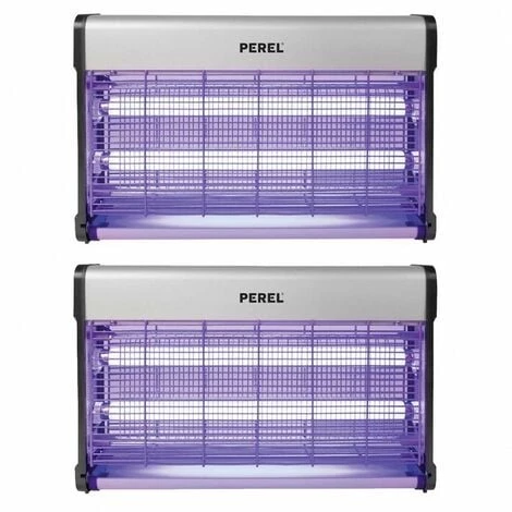 Pack PEREL 2x Destructeurs D'insectes Electrique 30W Anti-Moustique 230V 100m2 - Gris 1 Pack PEREL 2x Destructeurs D'insectes Electrique 30W Anti-Moustique 230V 100m2 - Gris
