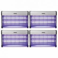 Pack PEREL 4x Destructeurs D'insectes Electrique 30W Anti-Moustique 230V 100m2 - Gris