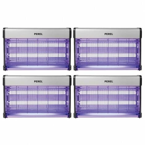 Pack PEREL 4x Destructeurs D'insectes Electrique 30W Anti-Moustique 230V 100m2 - Gris 1 Pack PEREL 4x Destructeurs D'insectes Electrique 30W Anti-Moustique 230V 100m2 - Gris