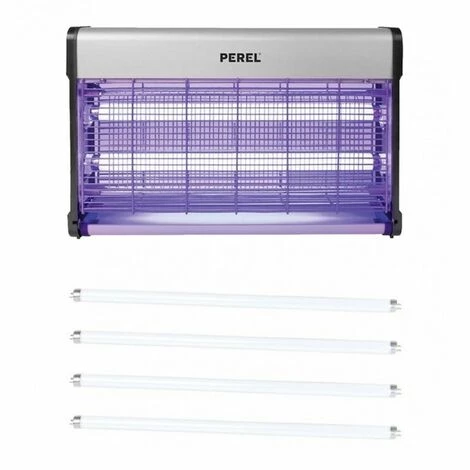 Pack PEREL Destructeurs D'insectes Electrique 30W Anti-Moustique + 4 Tubes - Gris 1 Pack PEREL Destructeurs D'insectes Electrique 30W Anti-Moustique + 4 Tubes - Gris