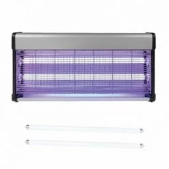 Pack PEREL Destructeurs D'insectes Electrique 40W Anti-Moustique + 2 Tubes - Gris