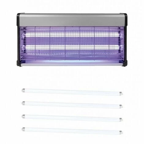 Pack PEREL Destructeurs D'insectes Electrique 40W Anti-Moustique + 4 Tubes - Gris 1 Pack PEREL Destructeurs D'insectes Electrique 40W Anti-Moustique + 4 Tubes - Gris