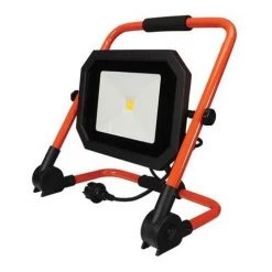 PEREL Projecteur De Chantier Portable À Led - Pliant - 50 W - 4000 K - Câble De 1.5 M + Fiche Eu