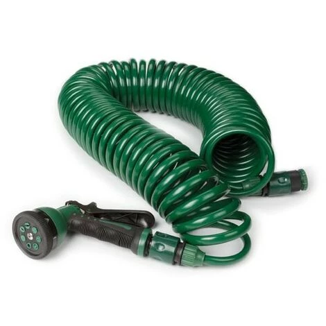 PEREL Tuyau D'Arrosage En Spirale Avec Pistolet - 15 M 1 PEREL Tuyau D'Arrosage En Spirale Avec Pistolet - 15 M