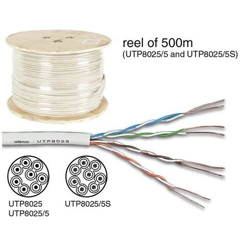 PEREL Câble Utp Cat5E 4 X 2 X 0.51 Mm Ivoire / 4 Paires Torsadées -100 M 1 PEREL Câble Utp Cat5E 4 X 2 X 0.51 Mm Ivoire / 4 Paires Torsadées -100 M