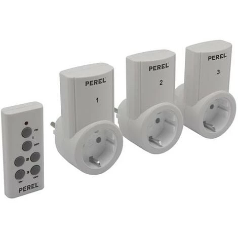 PEREL JEU DE 3 PRISES TELECOMMANDEES 7500-3N2-G RI14564 1 PEREL JEU DE 3 PRISES TELECOMMANDEES 7500-3N2-G RI14564