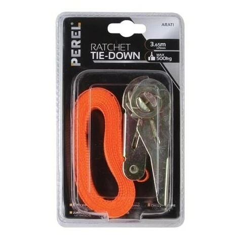 PEREL SANGLE D'ARRIMAGE AVEC TENDEUR A CLIQUET - MAX. 500 Kg - 3.65 M X 25 Mm ARAT1 RI8809 2 PEREL SANGLE D'ARRIMAGE AVEC TENDEUR A CLIQUET - MAX. 500 Kg - 3.65 M X 25 Mm ARAT1 RI8809 – Image 2