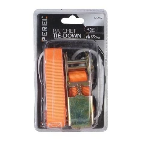 PEREL SANGLE D'ARRIMAGE AVEC TENDEUR A CLIQUET CROCHETS - MAX. 500 Kg - 4.5 M X 25 Mm ARAT6 RI8817 2 PEREL SANGLE D'ARRIMAGE AVEC TENDEUR A CLIQUET CROCHETS - MAX. 500 Kg - 4.5 M X 25 Mm ARAT6 RI8817 – Image 2