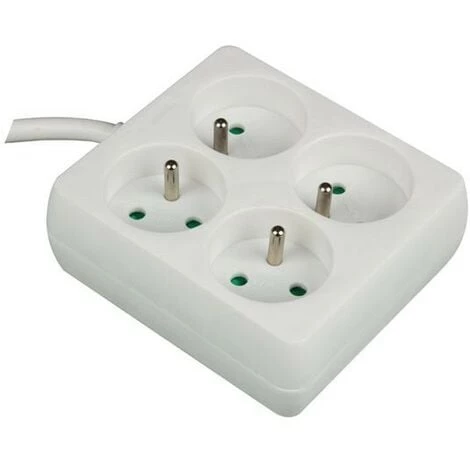 PEREL BLOC MULTIPRISE. 4 PRISES - CARRE EB22 RI9451 1 PEREL BLOC MULTIPRISE. 4 PRISES - CARRE EB22 RI9451