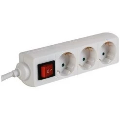 PEREL BLOC MULTIPRISE. 3 PRISES AVEC INTERRUPTEUR - CABLE DE 3 M EB3S-3-G RI14664