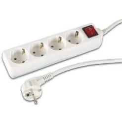 PEREL BLOC MULTIPRISE. 4 PRISES AVEC INTERRUPTEUR EB4S-G RI14670