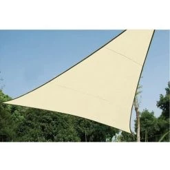 PEREL VOILE SOLAIRE PERMEABLE - TRIANGLE - 5 X 5 X 5 M - COULEUR : CHAMPAGNE GSS3500PE RI8387