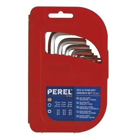PEREL JEU DE CLEFS - HEXAGONAL ETOILE - 18 Pcs HSET18 RI7491 2 PEREL JEU DE CLEFS - HEXAGONAL ETOILE - 18 Pcs HSET18 RI7491 – Image 2