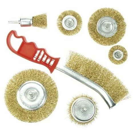 PEREL SET DE 7 BROSSES METALLIQUES FILS ACIER PWBSET RI7593 1 PEREL SET DE 7 BROSSES METALLIQUES FILS ACIER PWBSET RI7593