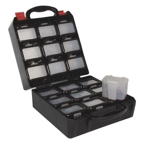 COFFRET A OUTILS EN PLASTIQUE AVEC 18 COMPARTIMENTS DE RANGEMENT CLIPSABLES POUR CEINTURE PEREL OBB1 1 COFFRET A OUTILS EN PLASTIQUE AVEC 18 COMPARTIMENTS DE RANGEMENT CLIPSABLES POUR CEINTURE PEREL OBB1