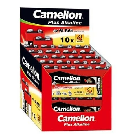 PEREL Présentoir Avec Piles Alcalines E-Block De 9V (10X4Pcs) - 700Mah 1 PEREL Présentoir Avec Piles Alcalines E-Block De 9V (10X4Pcs) - 700Mah