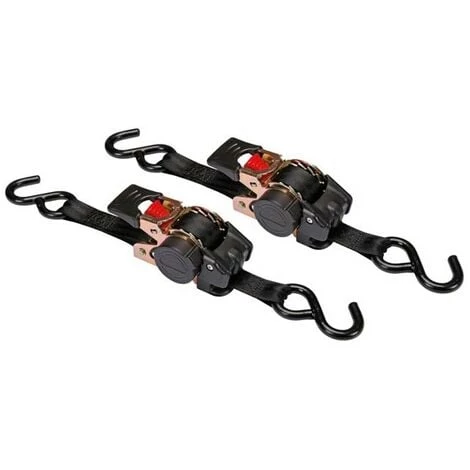 PEREL Jeu De 2 X Sangle D'Arrimage À Cliquet - 300 Kg - 3 M X 25 Mm 1 PEREL Jeu De 2 X Sangle D'Arrimage À Cliquet - 300 Kg - 3 M X 25 Mm