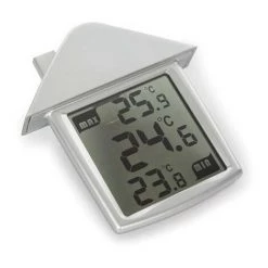 PEREL Thermomètre De Fenêtre Transparent Avec Indications Min/Max