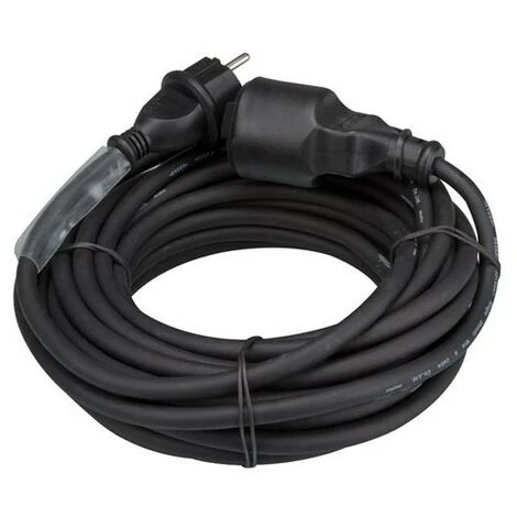 PEREL Rallonge En Caoutchouc Avec Gaine Rétractile - 3G1.5 /Br - 10 M - Terre Française 1 PEREL Rallonge En Caoutchouc Avec Gaine Rétractile - 3G1.5 /Br - 10 M - Terre Française