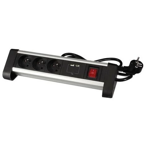 PEREL Multiprise De Table - 3 Prises - 2 Ports Usb - 2.4 A - Terre Française 1 PEREL Multiprise De Table - 3 Prises - 2 Ports Usb - 2.4 A - Terre Française