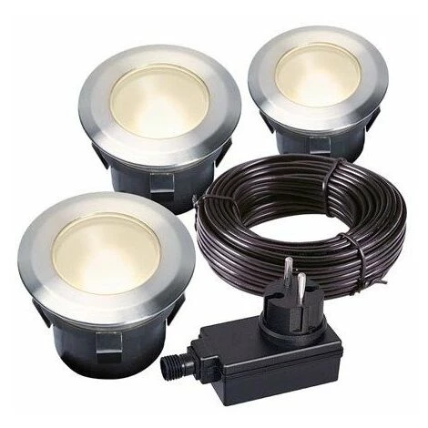 PEREL Garden Lights - Larch Set - Spot à Encastrer - 12 V - 30 Lm - 1 W - 3000 K 1 PEREL Garden Lights - Larch Set - Spot à Encastrer - 12 V - 30 Lm - 1 W - 3000 K