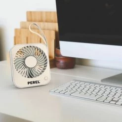Ventilateur Portable à USB Crème Et Blanc Perel - Multicolore -PEREL Soldes 29028171 5