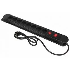 PEREL Bloc Multiprise - 8 Prises - Avec Protection Contre Les Surcharges