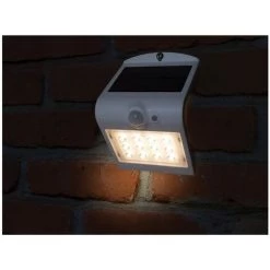 PEREL Lampe Led Solaire Avec Capteur Pir 1,5 W Blanc -PEREL Soldes 29341963 4