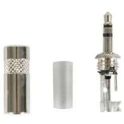 PEREL Rean - Fiche 3.5Mm À 3 Points, Corps Métallique Avec Collier De Câble À Sertir