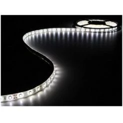 PEREL Kit Ruban À Led Flexible Avec Alimentation - Blanc Froid - 300 Led - 5 M - 12 Vcc