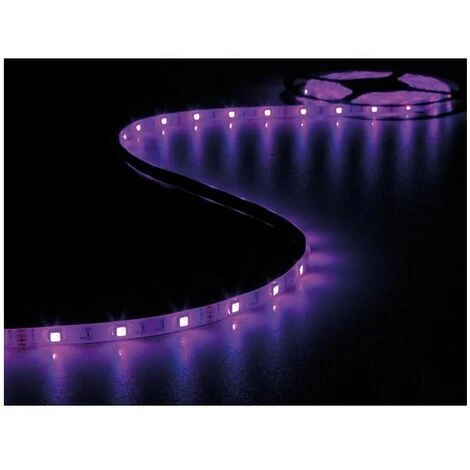 PEREL Kit Ruban À Led Flexible Avec Contrôleur Et Alimentation - Rvb - 150 Led - 5 M - 12 Vcc - Sans Revêtement 1 PEREL Kit Ruban À Led Flexible Avec Contrôleur Et Alimentation - Rvb - 150 Led - 5 M - 12 Vcc - Sans Revêtement