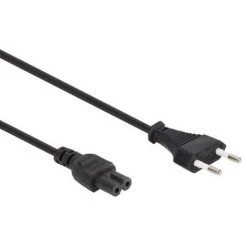 PEREL CABLE D'ALIMENTATION NOIR CEE 7/16 FICHE EURO C7 L 2 M H03VVH2-F 2G0.75 Mm² EPC020D075 RI15829