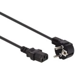 PEREL CABLE D'ALIMENTATION NOIR CEE 7/7 90o C13 L 2.5 M H05VV-F 3G1.0 Mm² EPC025A100 RI15155
