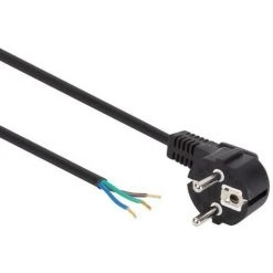 PEREL CABLE D'ALIMENTATION NOIR CEE 7/7 90 EXTREMITES L 3 M H05VV-F 3G0.75 Mm² EPC030R075 RI15831