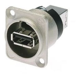 PEREL Changeur De Genre Usb Réversible (Type Usb A Et Usb B) - Embase Nickelée Type D -Neutrik