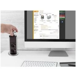 PEREL Bloc Escamotable À 4 Prises- Schuko 5 PEREL Bloc Escamotable À 4 Prises- Schuko -PEREL Soldes 3502840 3