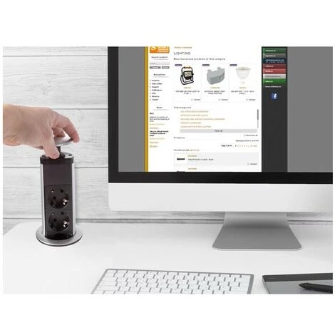 PEREL Bloc Escamotable À 4 Prises- Schuko 3 PEREL Bloc Escamotable À 4 Prises- Schuko – Image 3