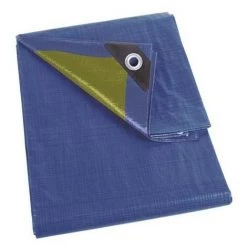 PEREL Bâche Bleu/Kaki Résistant 5 X 6 M