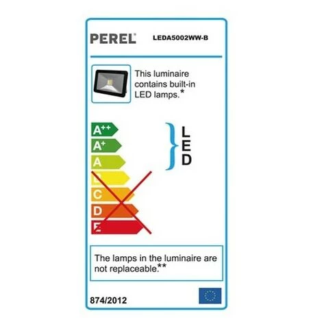 PEREL Projecteur Led Design - 50 W, Blanc Chaud - Noir 3 PEREL Projecteur Led Design - 50 W, Blanc Chaud - Noir – Image 3