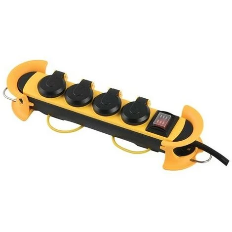 PEREL BLOC MULTIPRISE ROBUSTE - 4 PRISES - ENROULEUR DE CÂBLE - IP44 - SCHUKO RI16708 2 PEREL BLOC MULTIPRISE ROBUSTE - 4 PRISES - ENROULEUR DE CÂBLE - IP44 - SCHUKO RI16708 – Image 2