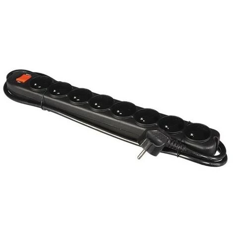 PEREL MULTIPRISE À 8 PRISES AVEC INTERRUPTEUR & PROTECTION CONTRE LES SURCHARGES - NOIR RI16755 1 PEREL MULTIPRISE À 8 PRISES AVEC INTERRUPTEUR & PROTECTION CONTRE LES SURCHARGES - NOIR RI16755