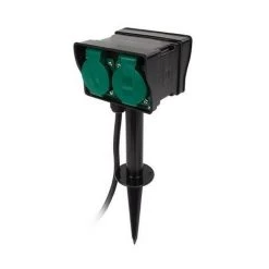 PEREL DOUBLE PRISE AVEC TEMPORISATEUR - USAGE À L'EXTÉRIEUR RI16767 -PEREL Soldes 39645717 3