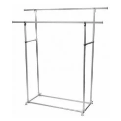 PEREL Porte-vêtements - 2 Barres - Robuste - 145 X 50 X 155 Cm