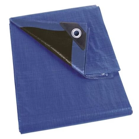 PEREL Bâche - Bleu/Noir - Ultrarésistant - 6 X 10 M 1 PEREL Bâche - Bleu/Noir - Ultrarésistant - 6 X 10 M